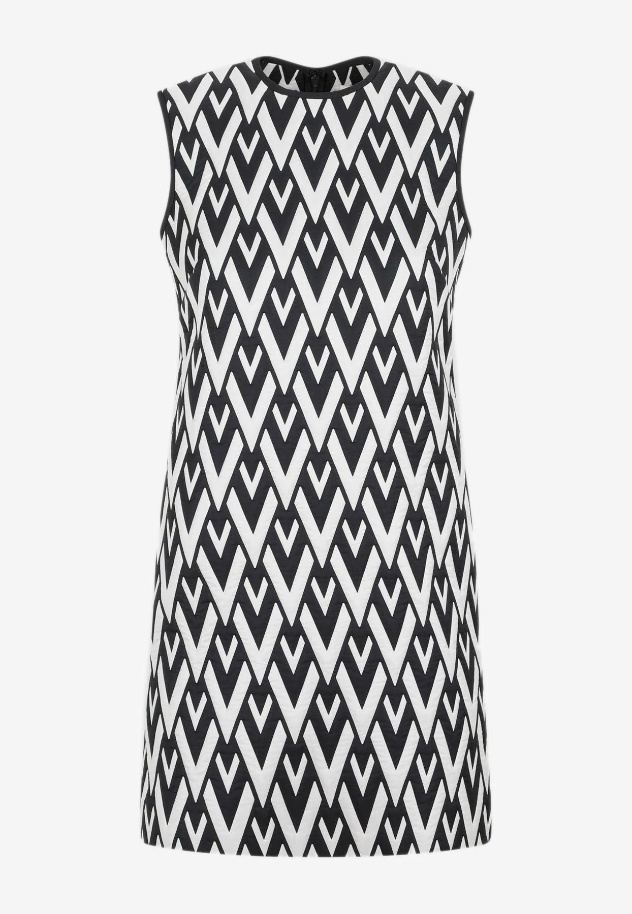 Valentino V Pattern Mini Dress Monochrome 1 Valentino V Pattern Mini Dress Monochrome