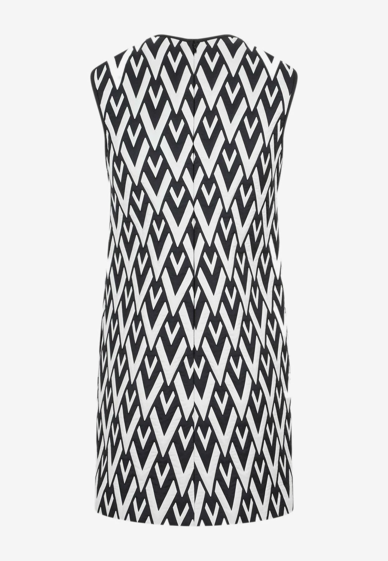 Valentino V Pattern Mini Dress Monochrome 2 Valentino V Pattern Mini Dress Monochrome - Image 2