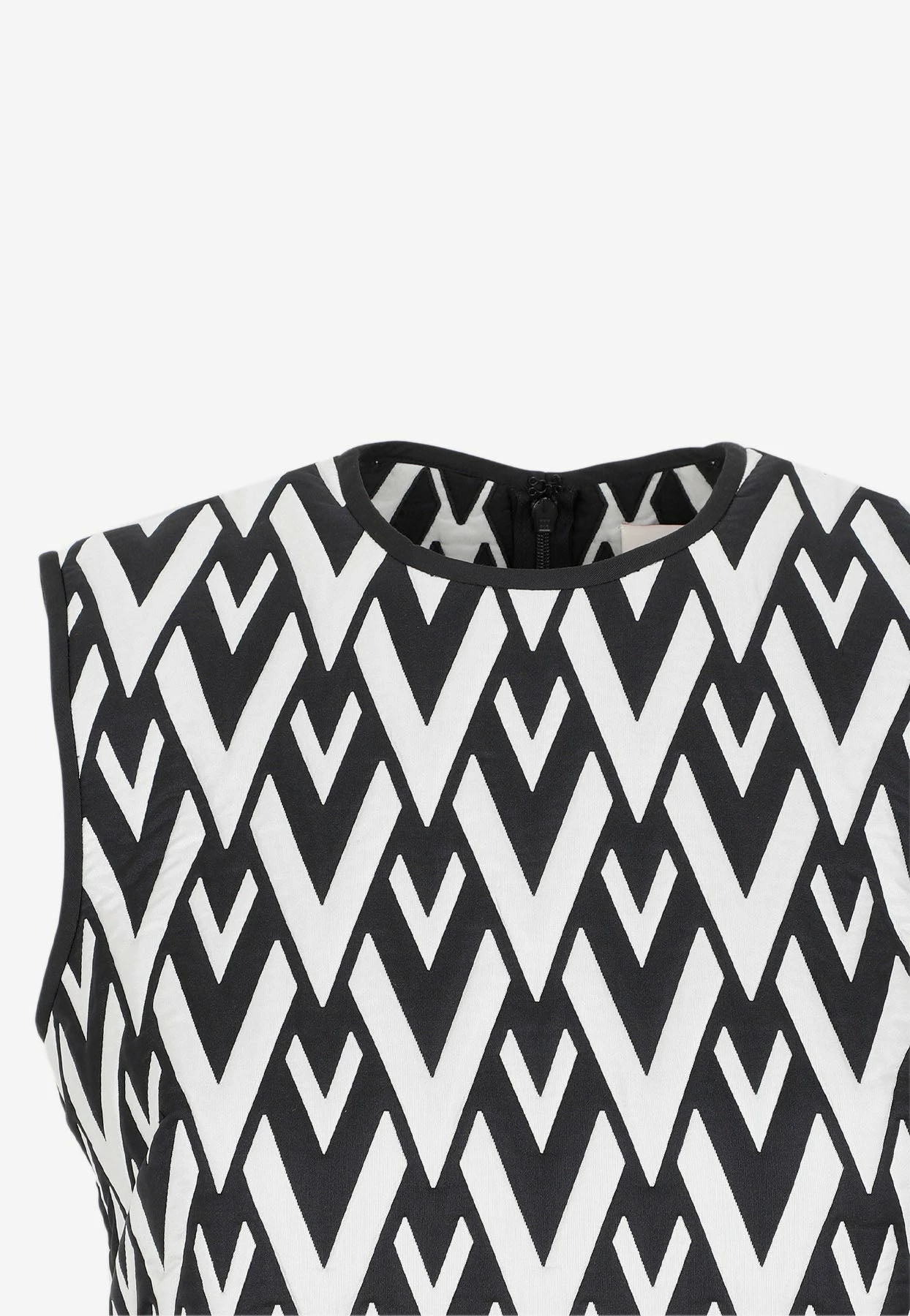 Valentino V Pattern Mini Dress Monochrome 3 Valentino V Pattern Mini Dress Monochrome - Image 3