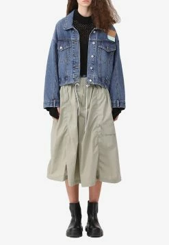 SJYP Denim Waist Skirt Olive