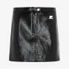Courrèges Logo Vinyl Mini Skirt Black
