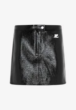 Courrèges Logo Vinyl Mini Skirt Black