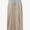 Sacai Pleated Midi Skirt Beige