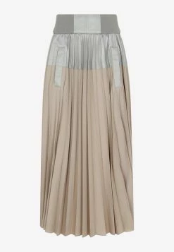 Sacai Pleated Midi Skirt Beige
