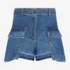 Sacai Denim Cargo Shorts Blue