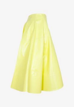 Bottega Veneta Shiny Midi Leather Skirt Sherbert -Evening Dresses Popular Store 13012023 265
