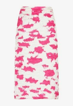 Dries Van Noten Printed Midi Skirt With Crinkled Effect Pink
