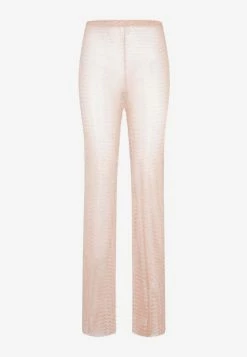Santa Brands Crystal-Embellished Wide-Leg Pants Blush