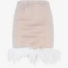 Santa Brands Crystal-Embellished Mini Feather Skirt White