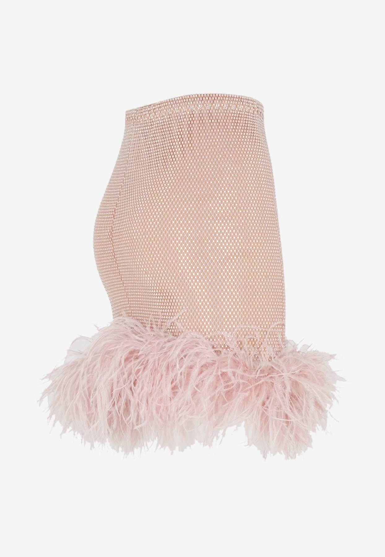 Santa Brands Crystal-Embellished Mini Feather Skirt Blush 3 Santa Brands Crystal-Embellished Mini Feather Skirt Blush - Image 3