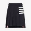 Thom Browne 4-Bar Pleated Mini Skirt Navy