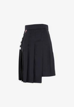 Thom Browne 4-Bar Pleated Mini Skirt Navy -Evening Dresses Popular Store 13102022 004