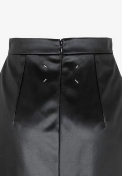 Maison Margiela High-Waist Midi Skirt In Faux Leather Black -Evening Dresses Popular Store 13102022 054