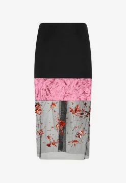 Prada Floral Crystal-Embellished Midi Skirt Multicolor