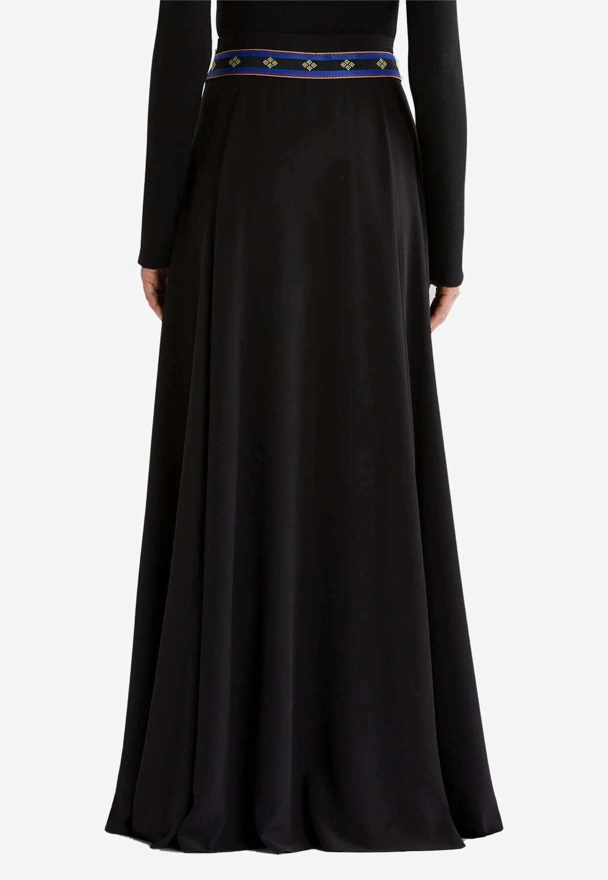 Etro Silk Skirt With Ribbons And Floral Detail Black 3 Etro Silk Skirt With Ribbons And Floral Detail Black - Image 3