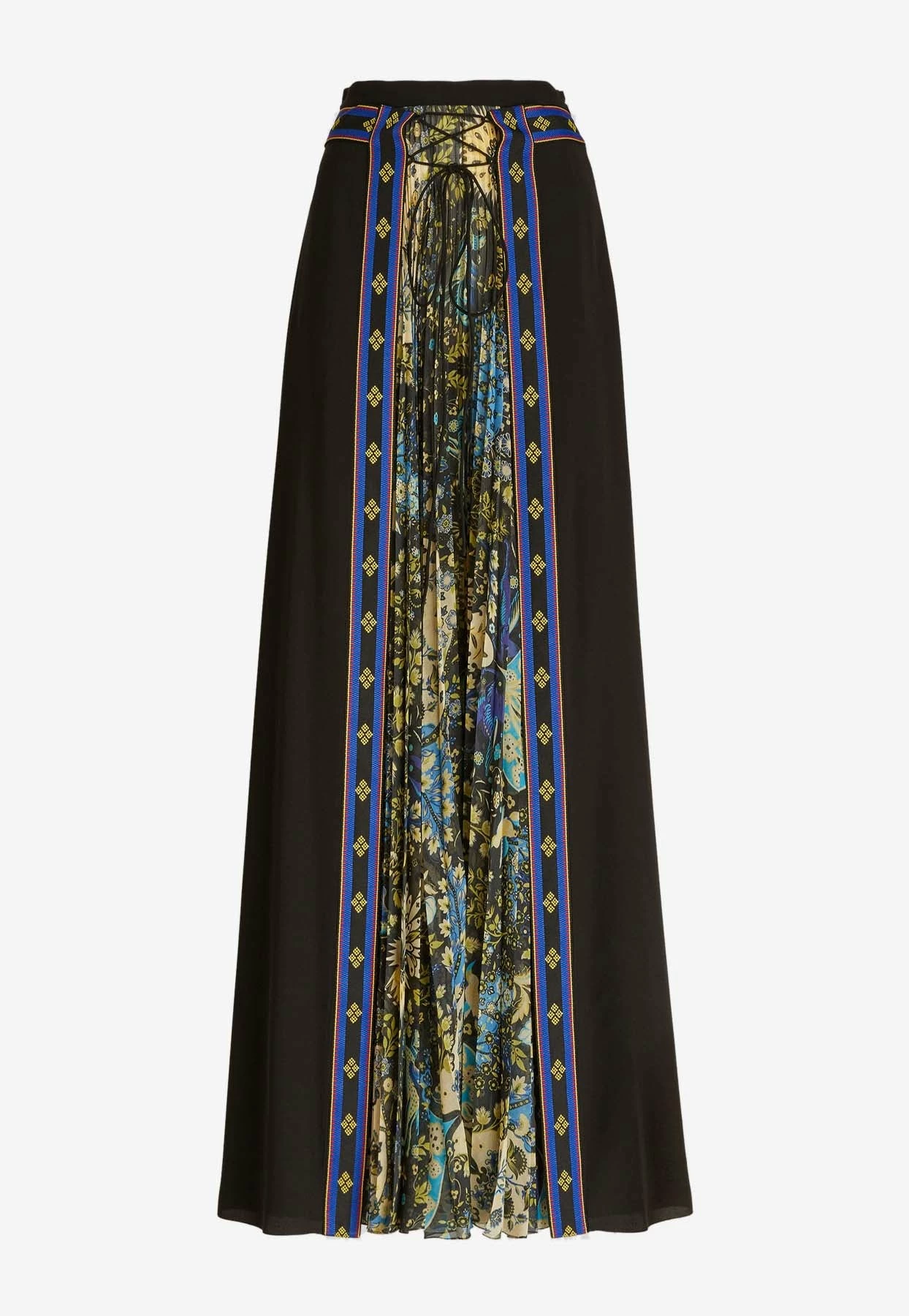 Etro Silk Skirt With Ribbons And Floral Detail Black 4 Etro Silk Skirt With Ribbons And Floral Detail Black - Image 4
