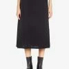 Salvatore Ferragamo Printed Pleated Midi Skirt In Silk Twill Black