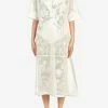Salvatore Ferragamo Cordonetto Lace Midi Dress White