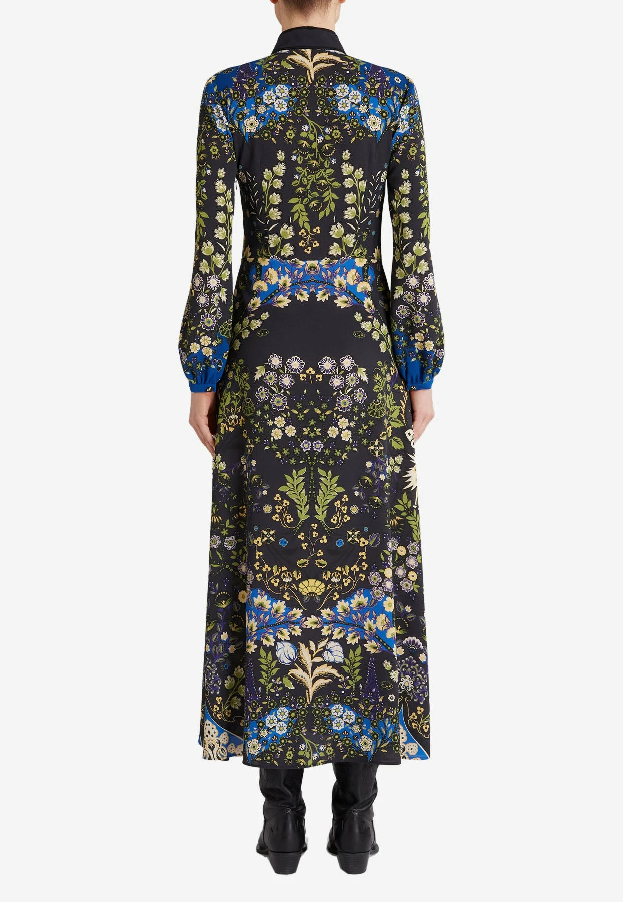 Etro Leafy Floral Print Midi Dress Multicolor 2 Etro Leafy Floral Print Midi Dress Multicolor - Image 2