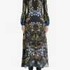 Etro Leafy Floral Print Midi Dress Multicolor