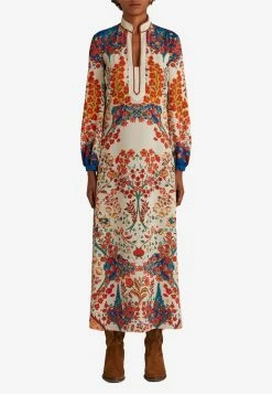 Etro Floral Long-Sleeved Midi Dress Multicolor