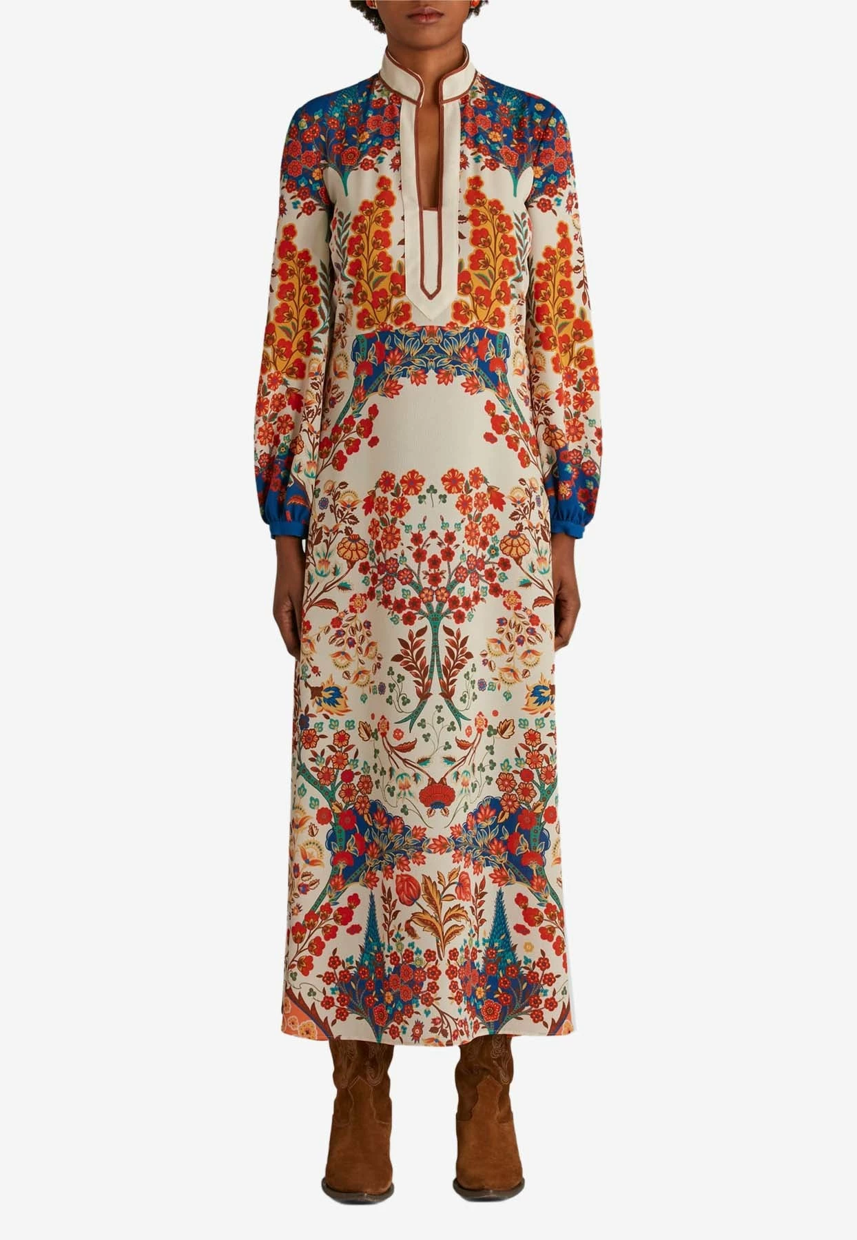 Etro Floral Long-Sleeved Midi Dress Multicolor 1 Etro Floral Long-Sleeved Midi Dress Multicolor