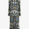Etro Floral Long-Sleeved Midi Dress Multicolor