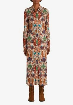Etro Printed Midi Shirt Dress Multicolor