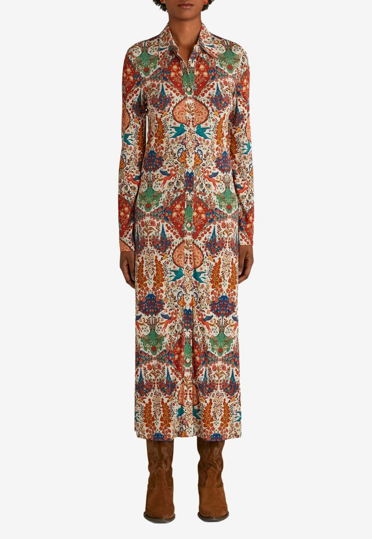 Etro Printed Midi Shirt Dress Multicolor 1 Etro Printed Midi Shirt Dress Multicolor