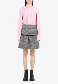 Salvatore Ferragamo Knitted Pattern Mini Skirt In Wool And Cashmere Multicolor
