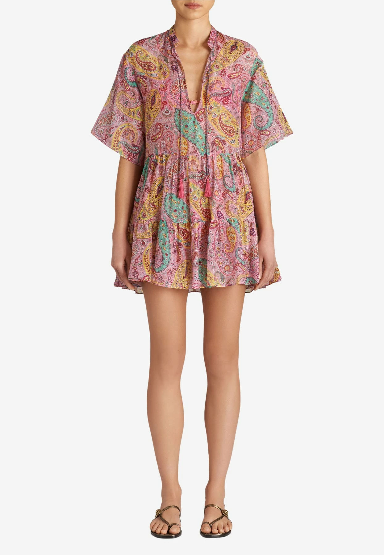 Etro Paisley Print Mini Dress Pink 1 Etro Paisley Print Mini Dress Pink