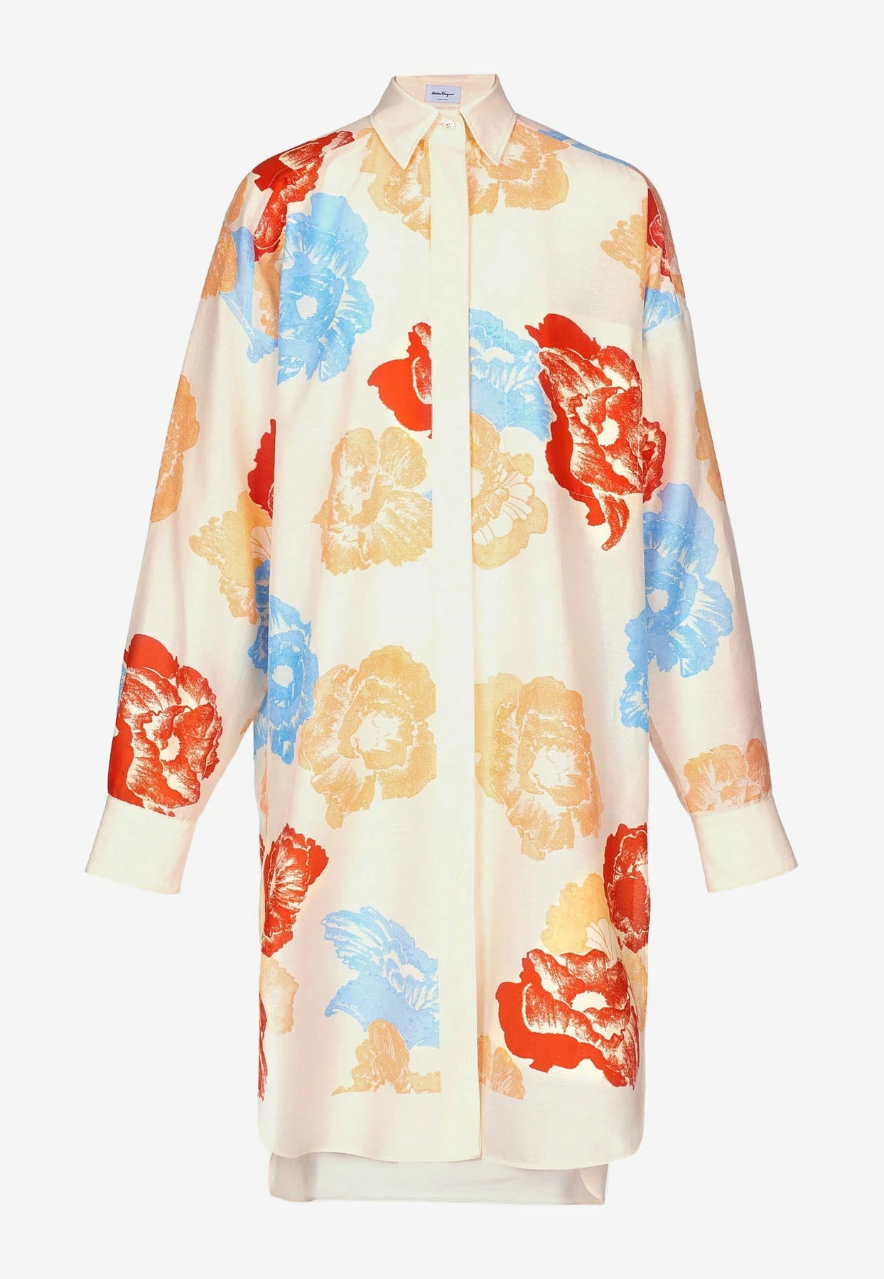 Salvatore Ferragamo Poppy Print Silk Shirt Dress Multicolor 3 Salvatore Ferragamo Poppy Print Silk Shirt Dress Multicolor - Image 3