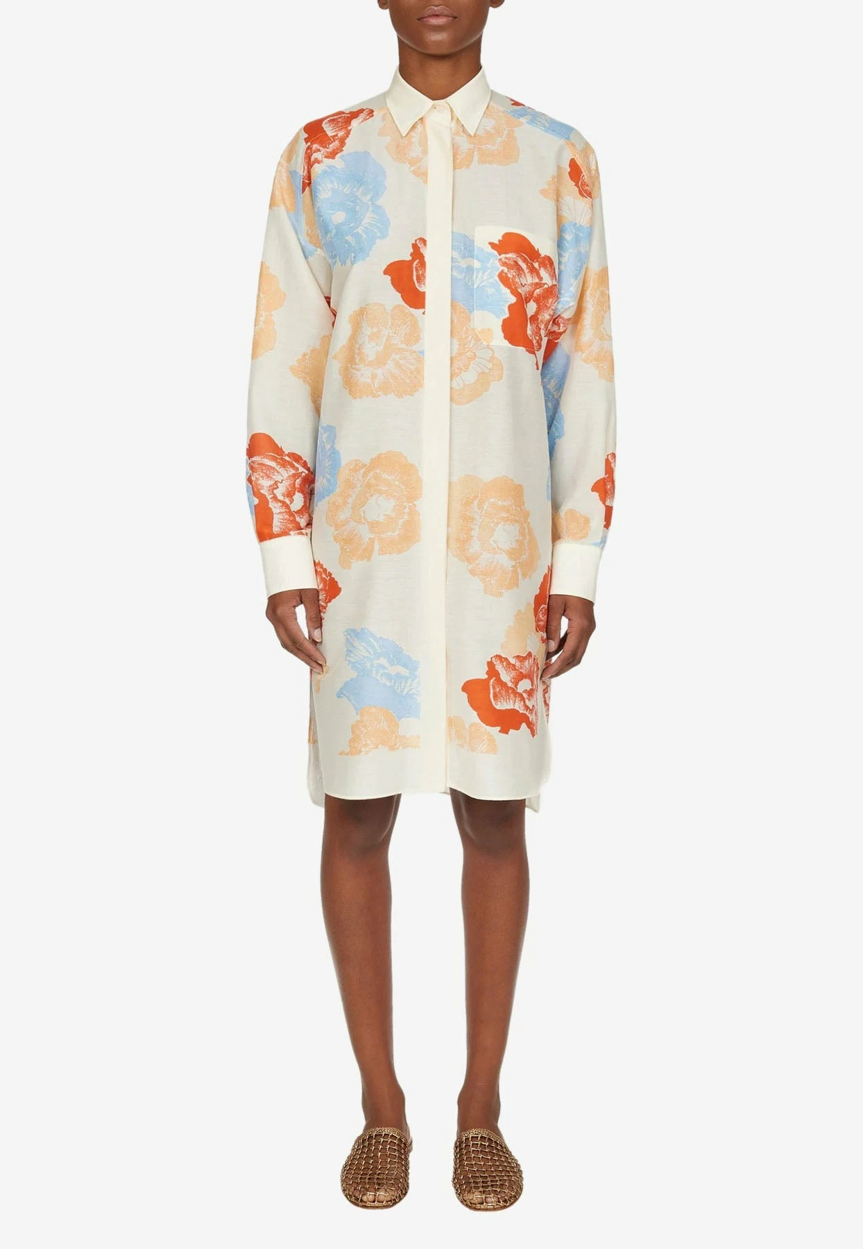 Salvatore Ferragamo Poppy Print Silk Shirt Dress Multicolor 1 Salvatore Ferragamo Poppy Print Silk Shirt Dress Multicolor