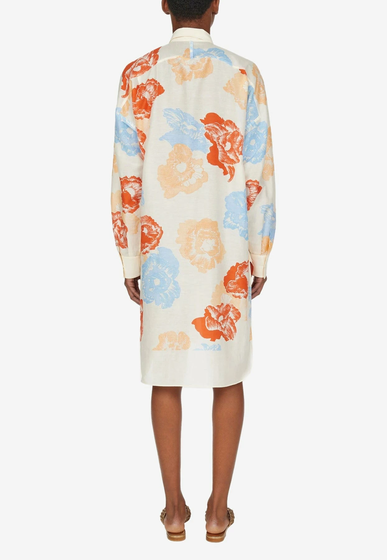 Salvatore Ferragamo Poppy Print Silk Shirt Dress Multicolor 2 Salvatore Ferragamo Poppy Print Silk Shirt Dress Multicolor - Image 2