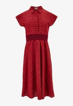 Salvatore Ferragamo Gancini Galore Shirt Dress Red 5 Salvatore Ferragamo Gancini Galore Shirt Dress Red -Evening Dresses Popular Store 139308 20A 20755682 20MELAGRANARIBES