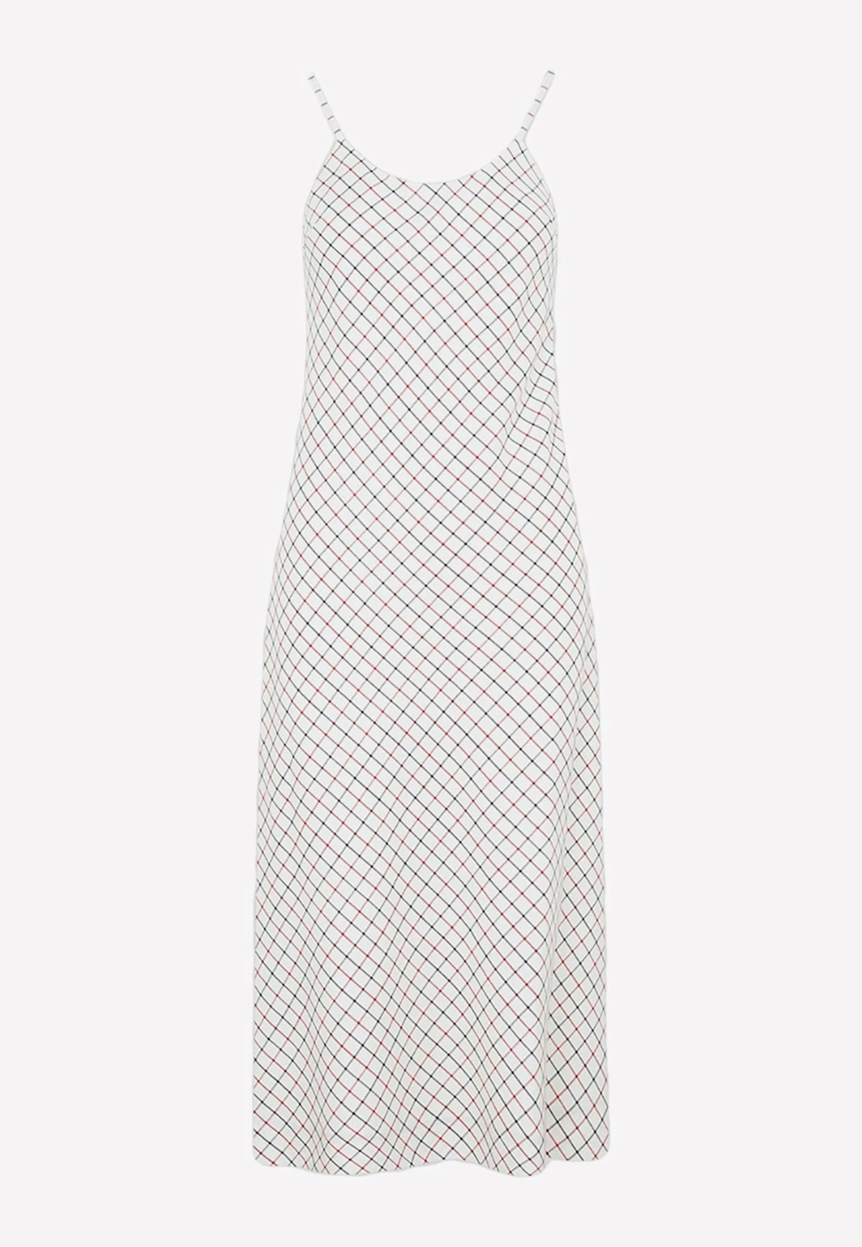 Maison Margiela Sleeveless Checked Midi Dress Nude 1 Maison Margiela Sleeveless Checked Midi Dress Nude
