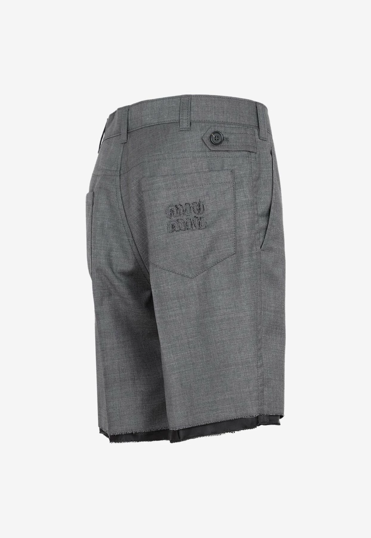 Miu Miu Grisaille Bermuda Shorts Gray 3 Miu Miu Grisaille Bermuda Shorts Gray - Image 3