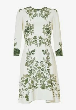 Etro Floral Printed Long-Sleeved Midi Dress White