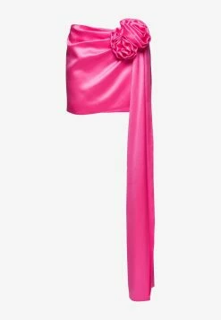 Magda Butrym Draped Sash Mini Skirt With 3D Flower Pink -Evening Dresses Popular Store 148423PINK