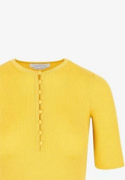 Gabriela Hearst Johanna Henley Short-sleeved Ruffled Maxi Dress Yellow 5 Gabriela Hearst Johanna Henley Short-sleeved Ruffled Maxi Dress Yellow -Evening Dresses Popular Store 15062022 077