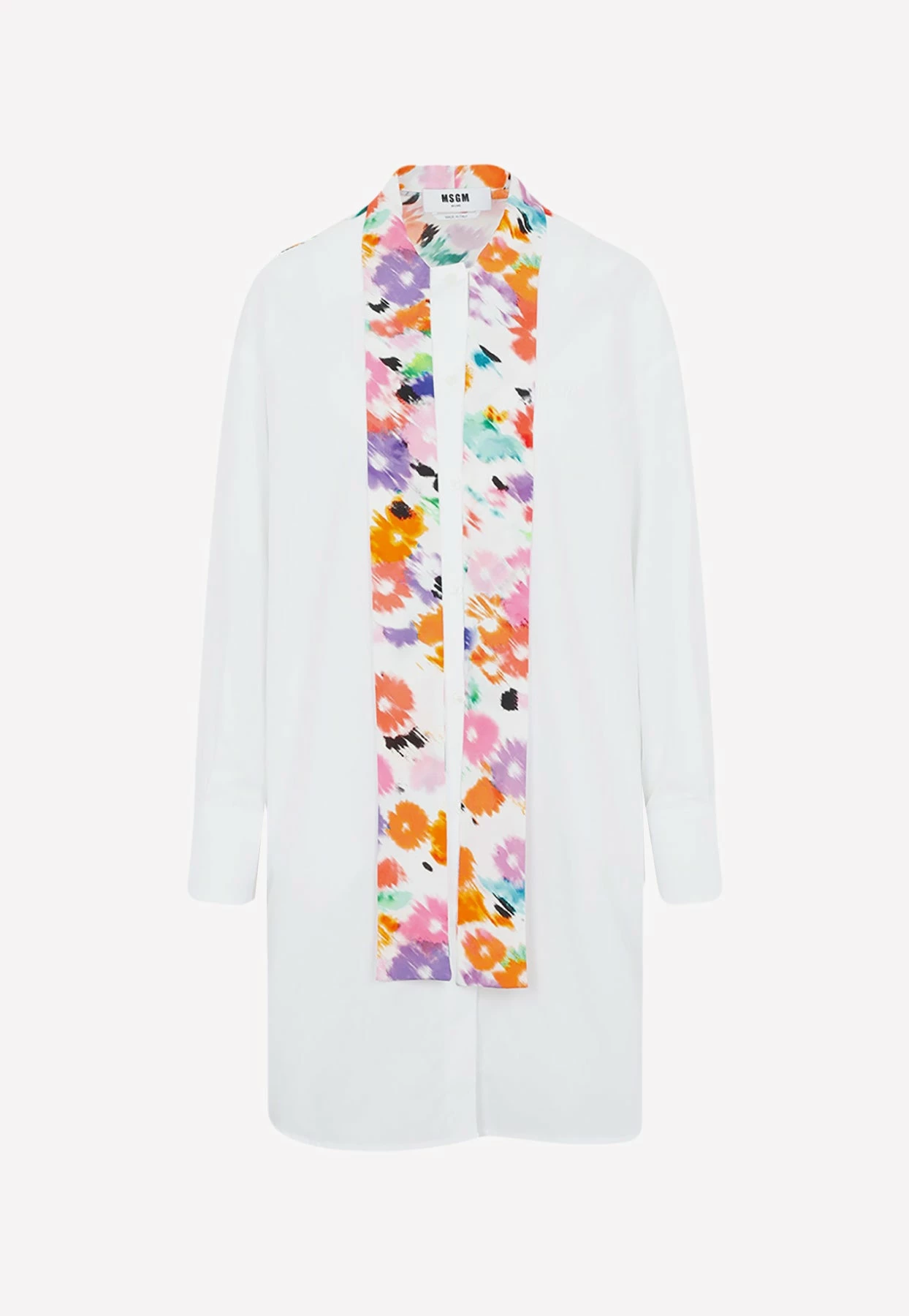 MSGM Long-sleeved Shirt Dress White 1 MSGM Long-sleeved Shirt Dress White