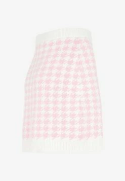Miu Miu Houndstooth Knitted Mini Skirt In Cashmere Pink -Evening Dresses Popular Store 15092022 134
