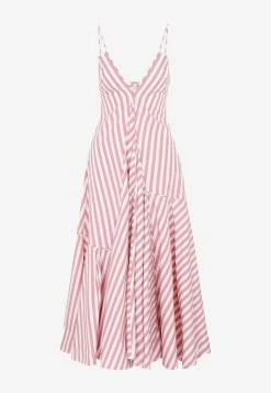 Jil Sander Striped Cotton Sundress Pink