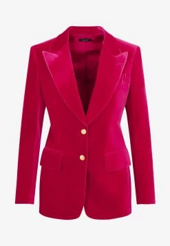 Tom Ford Single-Breasted Velvet Blazer Raspberry