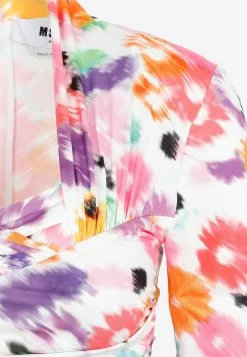 MSGM Floral Print Ruched Mini Dress Multicolor -Evening Dresses Popular Store 17062022 131