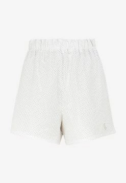 Prada Perforated Leather Shorts White