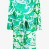 Emilio Pucci Boat-Neck Albizia Print Crepe Mini Dress Green