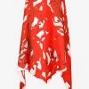 AZ Factory The Meerkat Trompe-L'oeil Print Midi Skirt Red