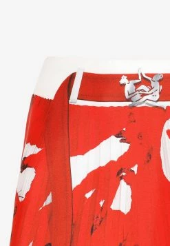 AZ Factory The Meerkat Trompe-L'oeil Print Midi Skirt Red -Evening Dresses Popular Store 18072022 142