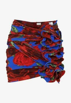 Magda Butrym Floral Print Pleated Mini Skirt Multicolor